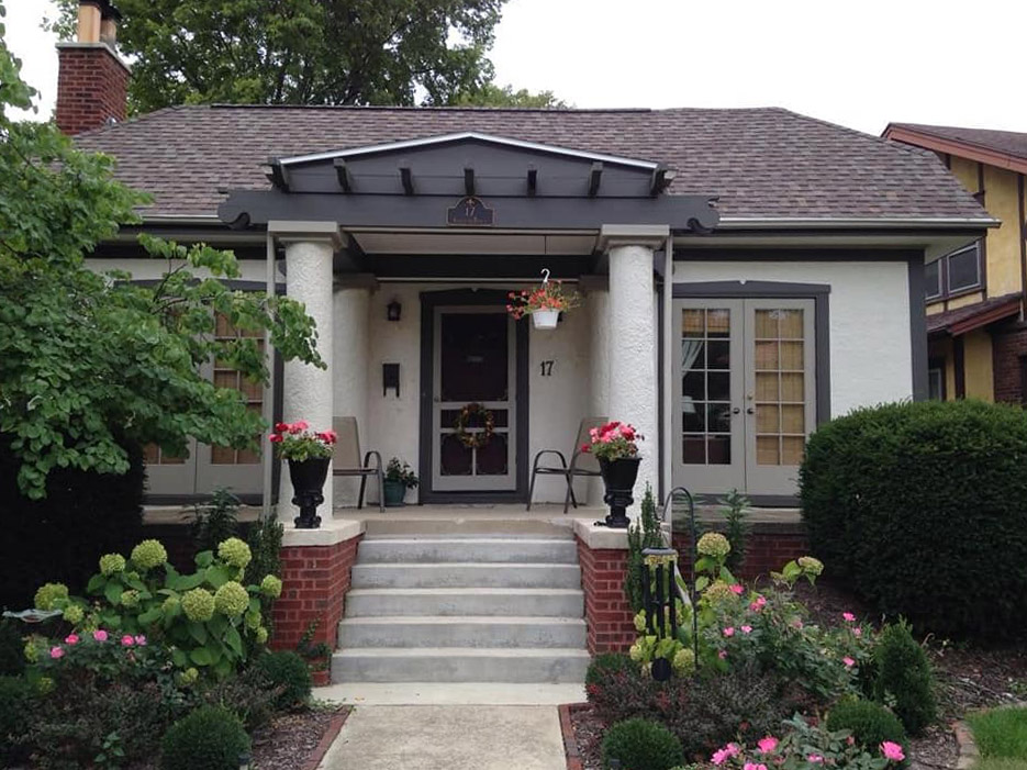 white house with painted trim